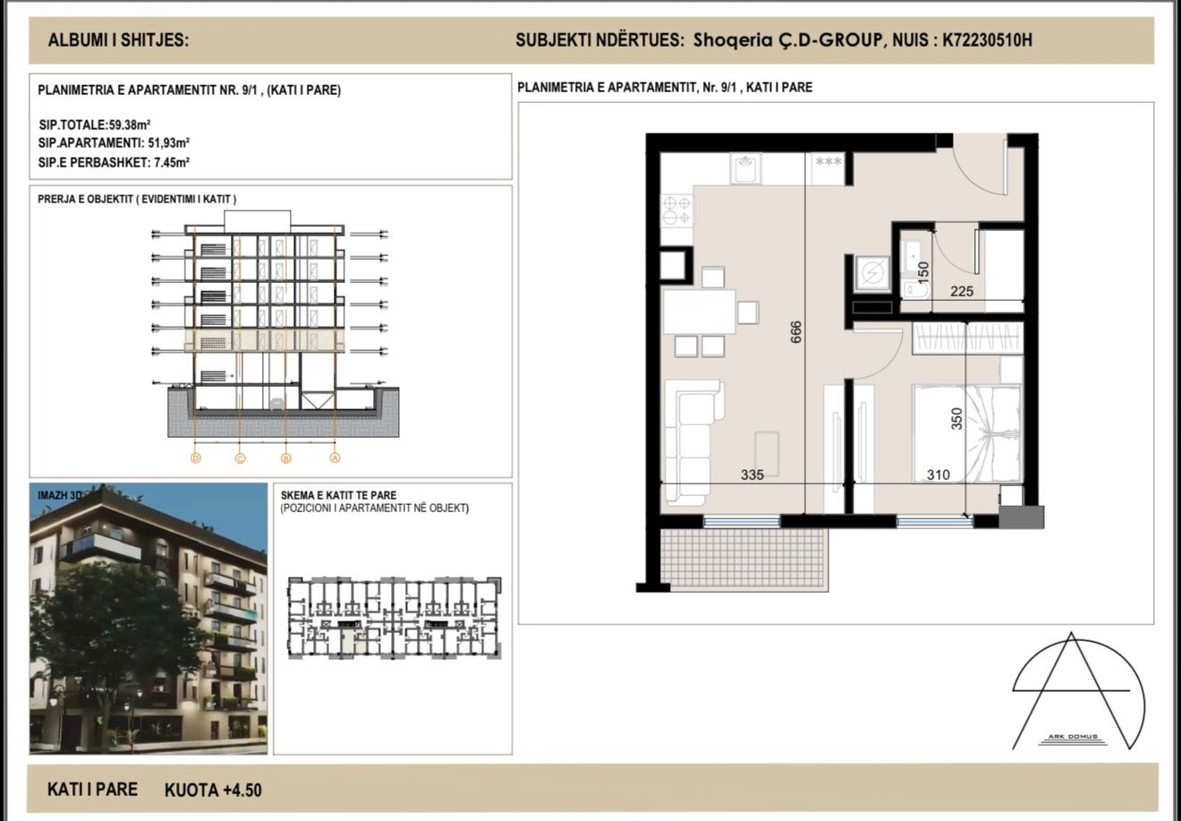 Planimetria e apartamentit 3